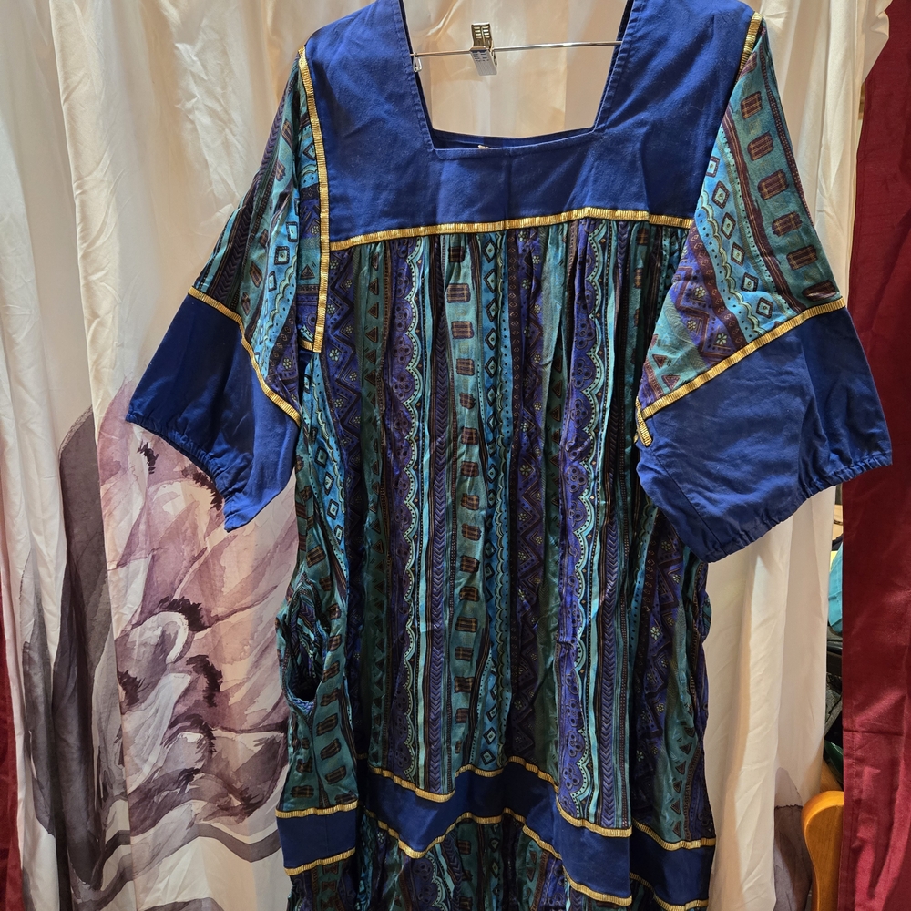 Krist Gudnason Vintage Blue and Green Dress